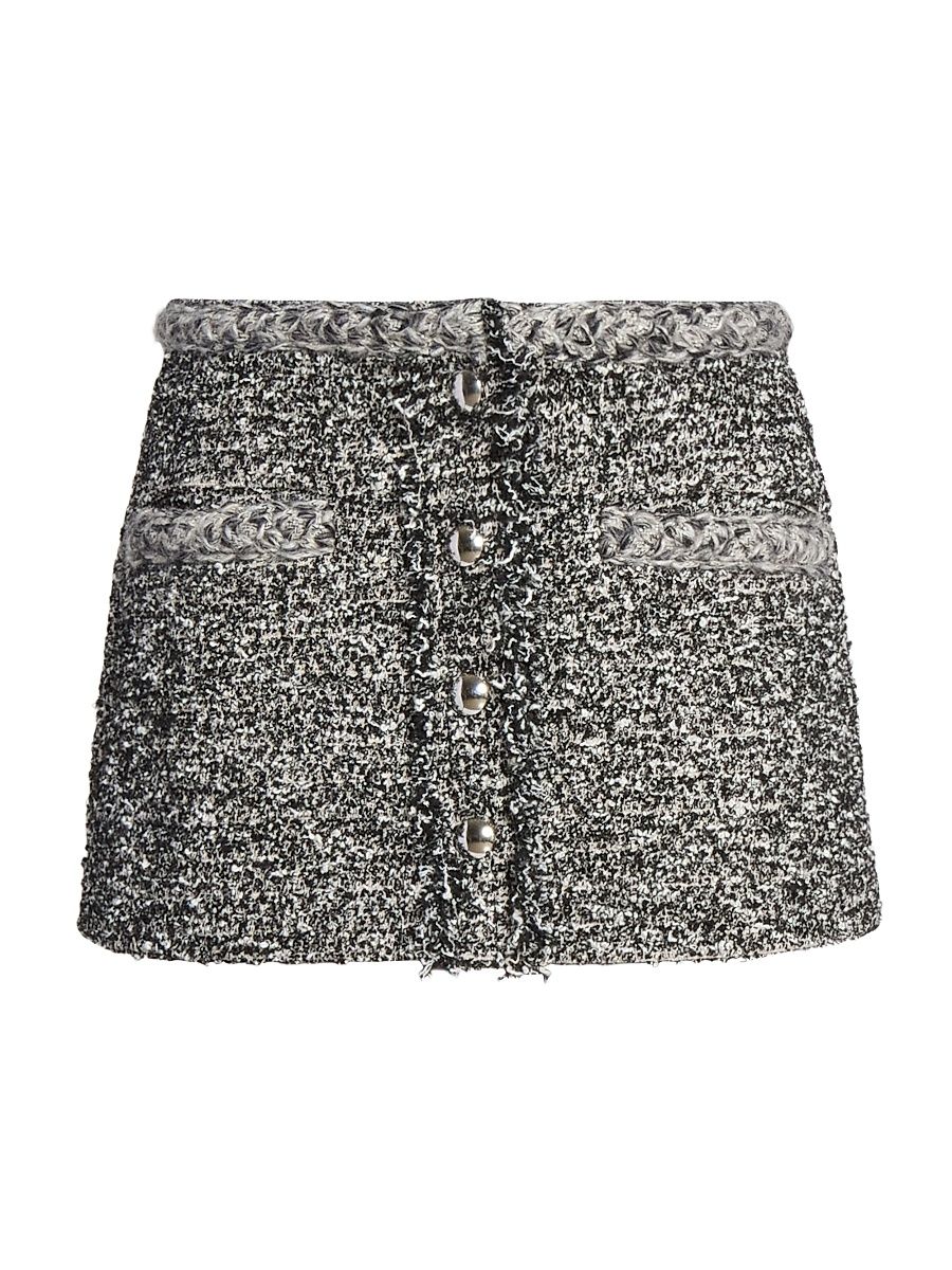 Women's Gleny Textured Miniskirt - Black Ecru - Size 2