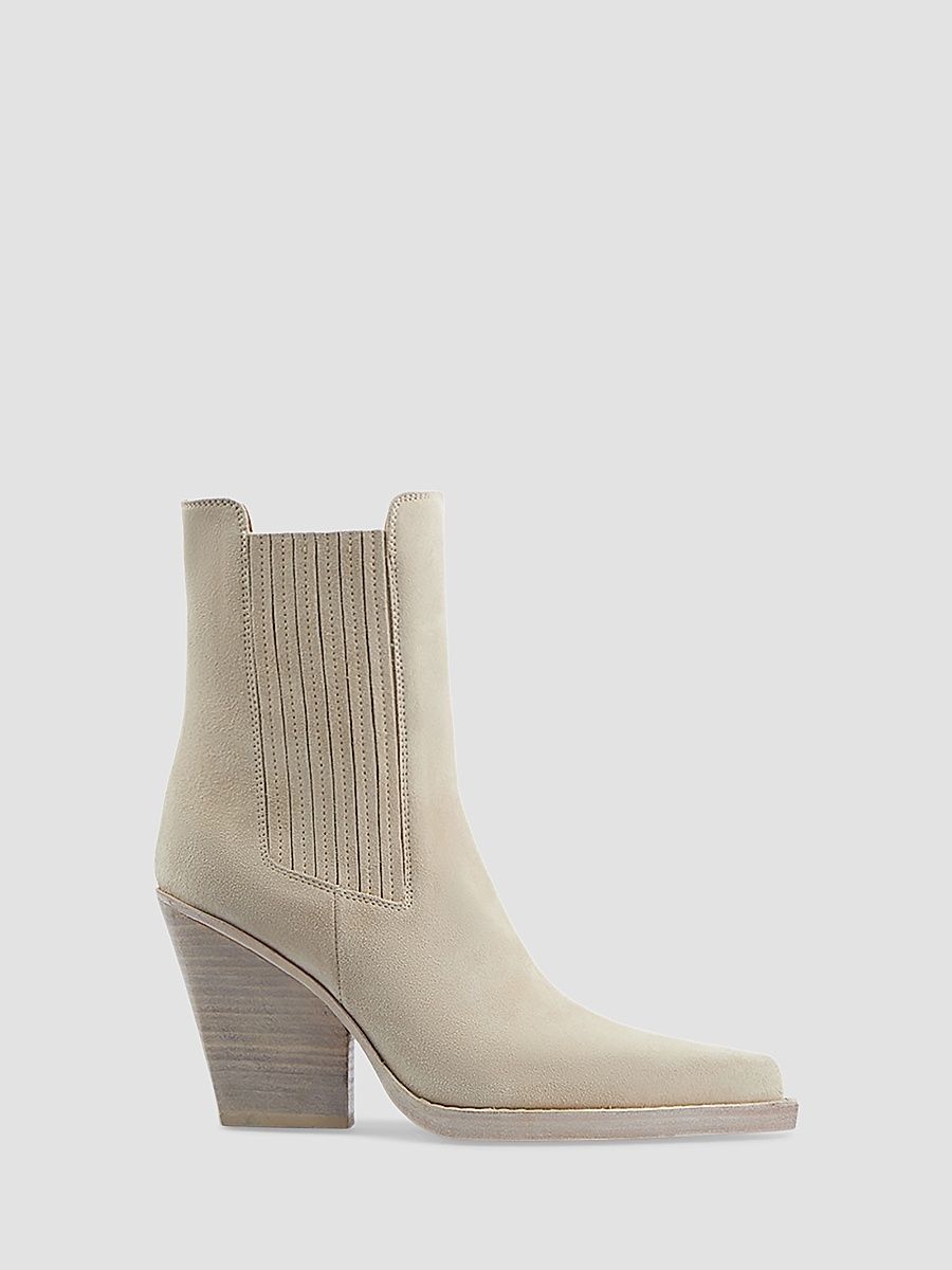 Women's Dallas 100MM Suede Ankle Boots - Angora - Size 8