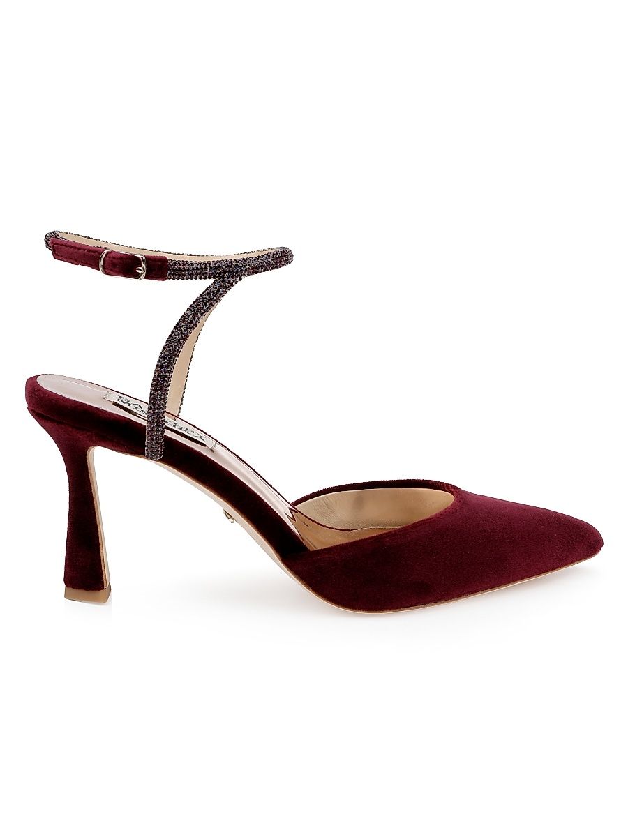 Women's Kamilah 80MM Velvet D'Orsay Heels - Wine Velvet - Size 11