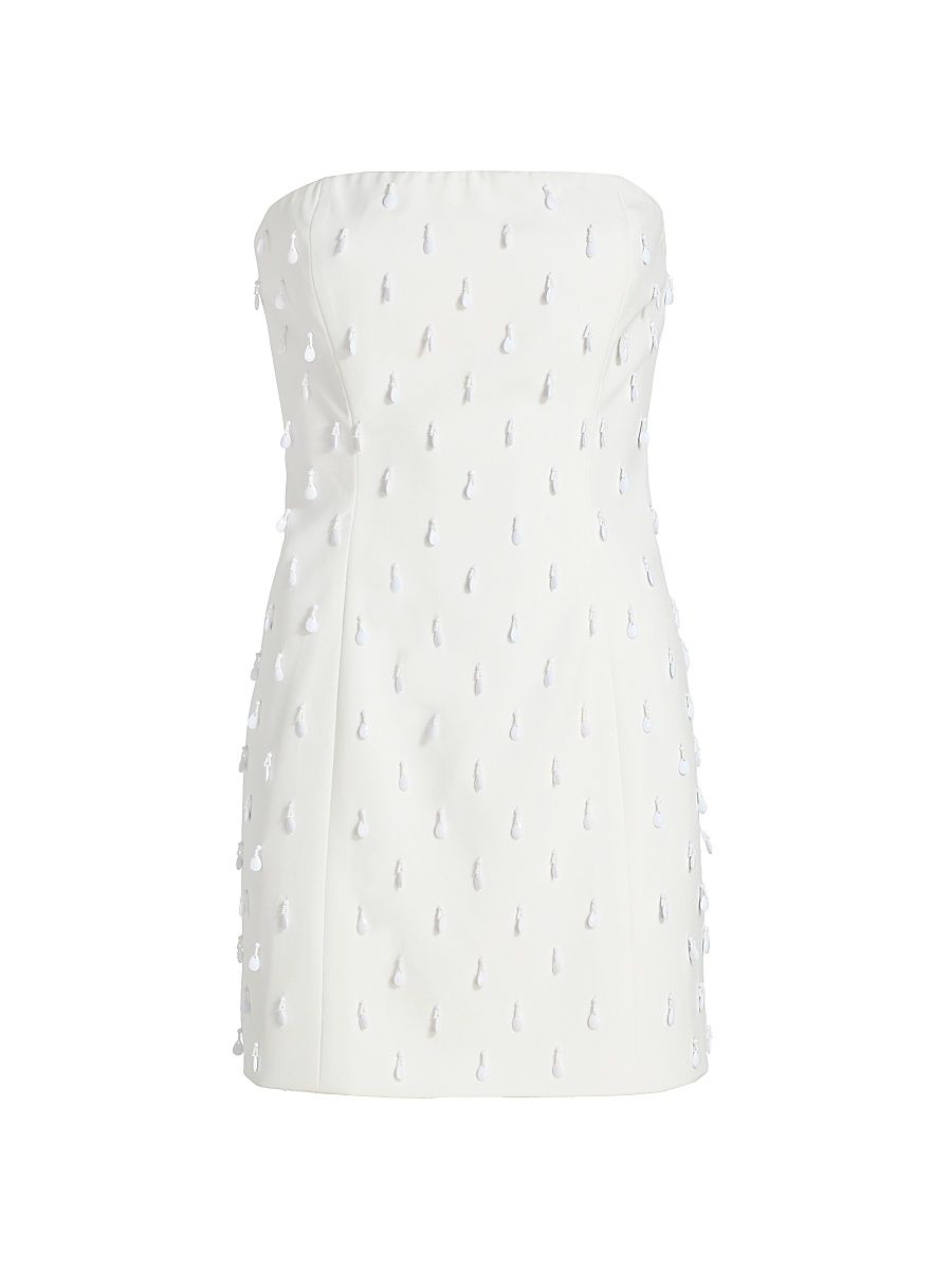 Women's Isabel Embellished Strapless Crepe Minidress - White - Size XL