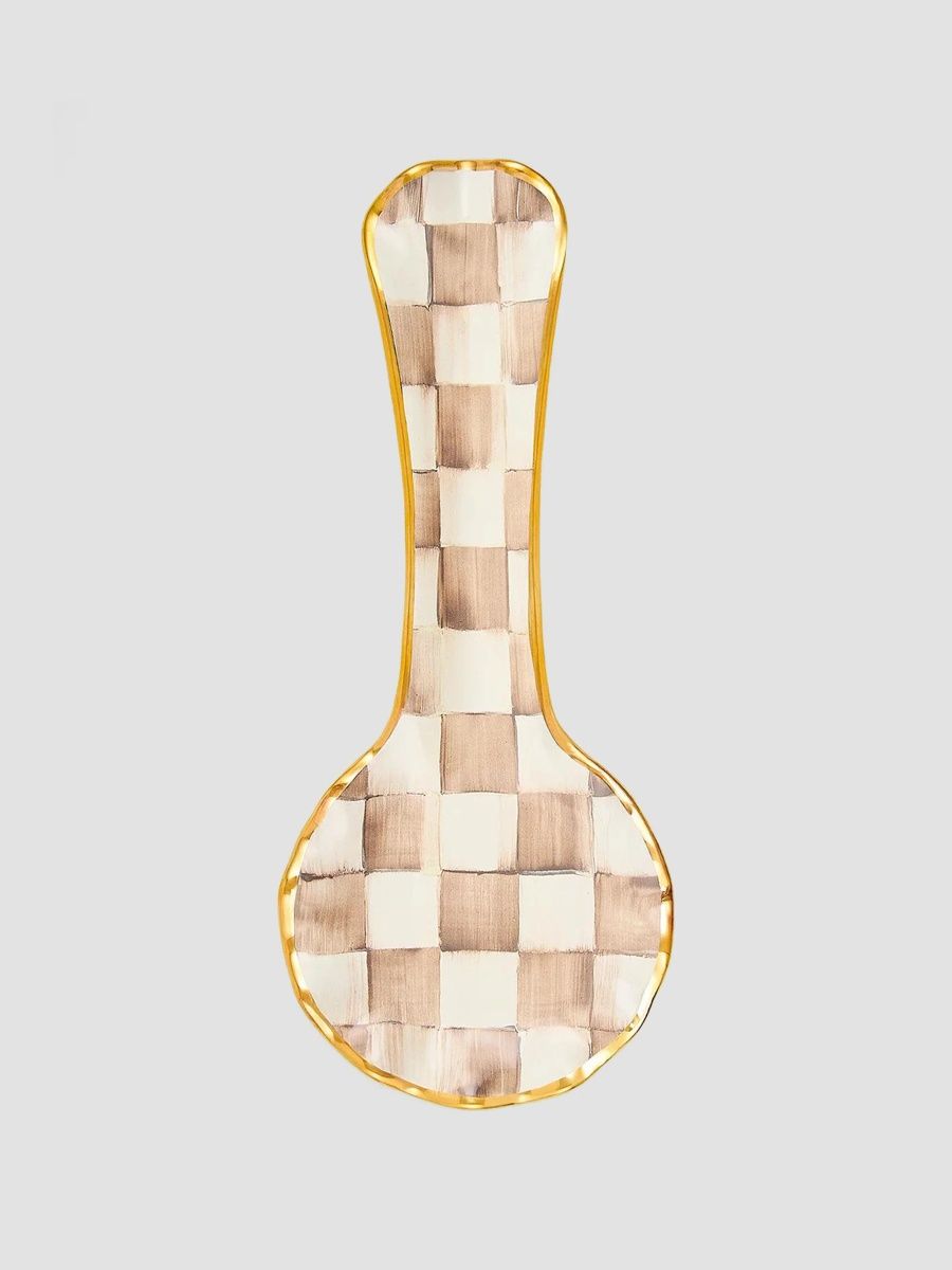 MacKenzie-Childs Mocha Check Spoon Rest