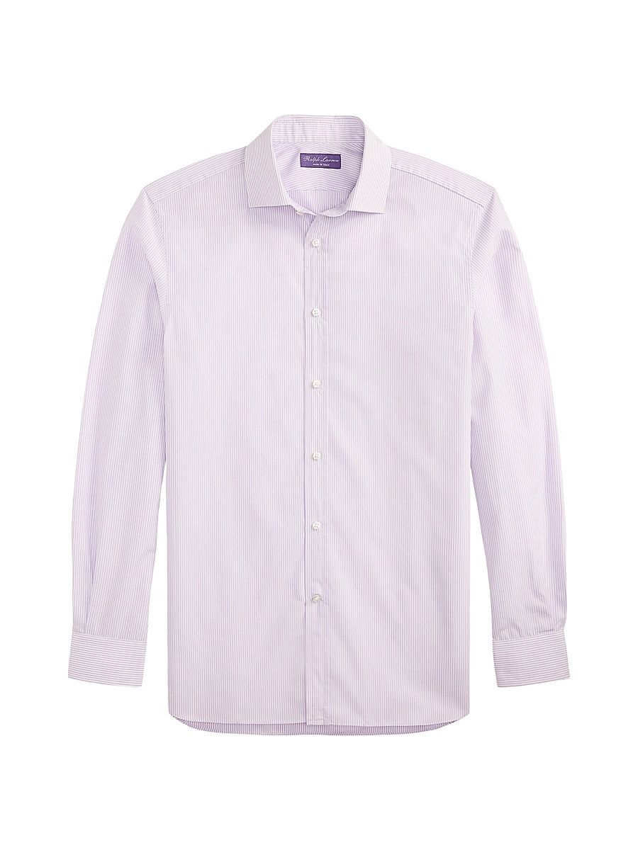 Men's Mini-Bengal-Stripe Shirt - Lavender - Size 17