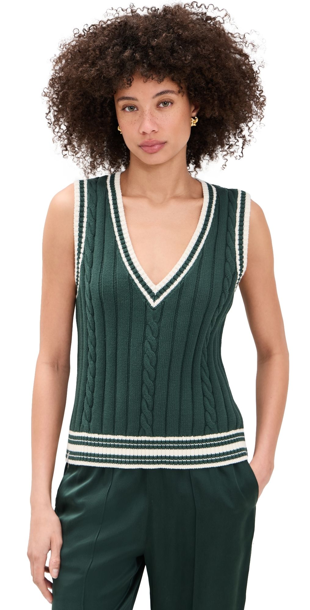 The Upside Santa Fe Julia Vest Green S