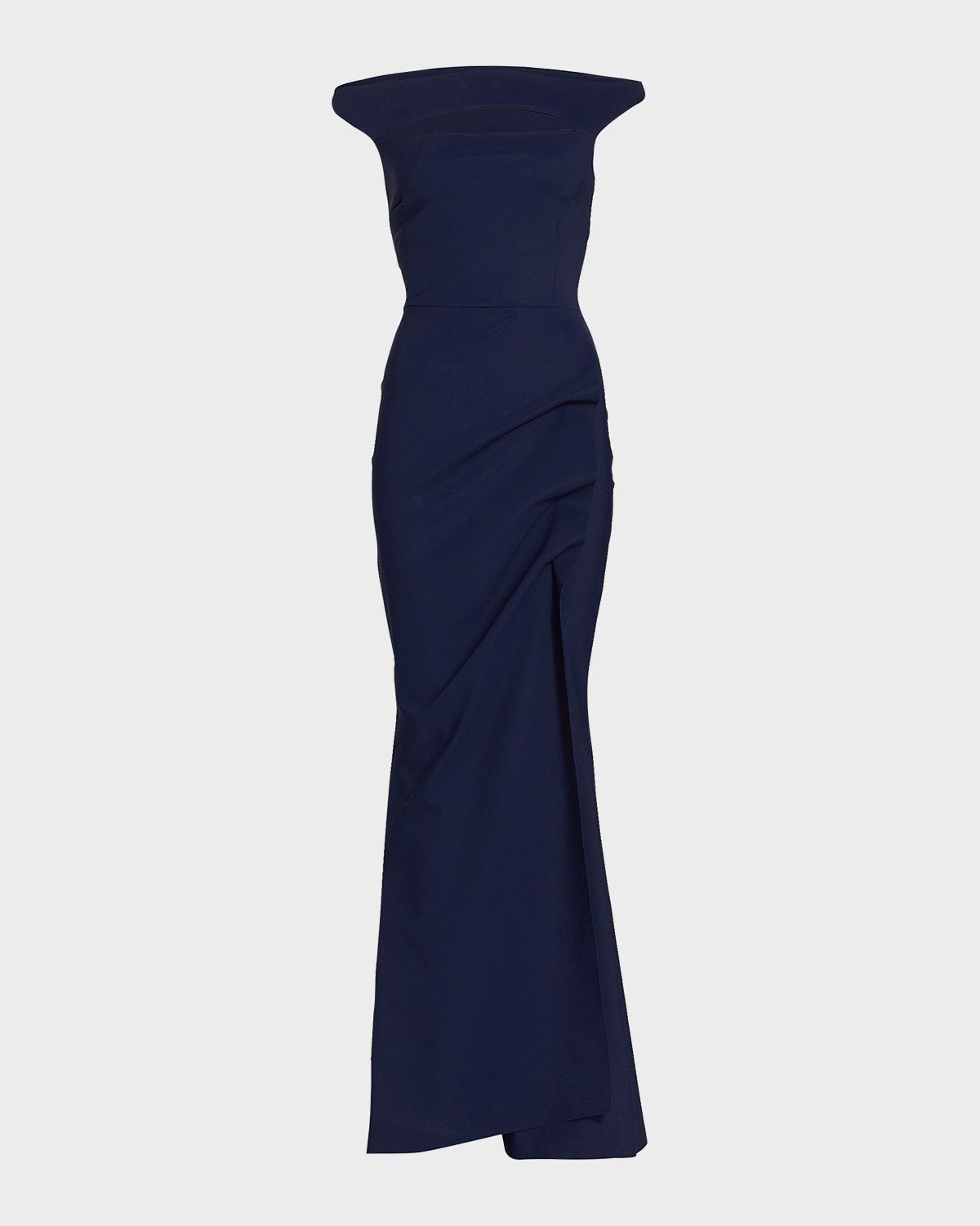 Cutout Off-Shoulder Column Gown