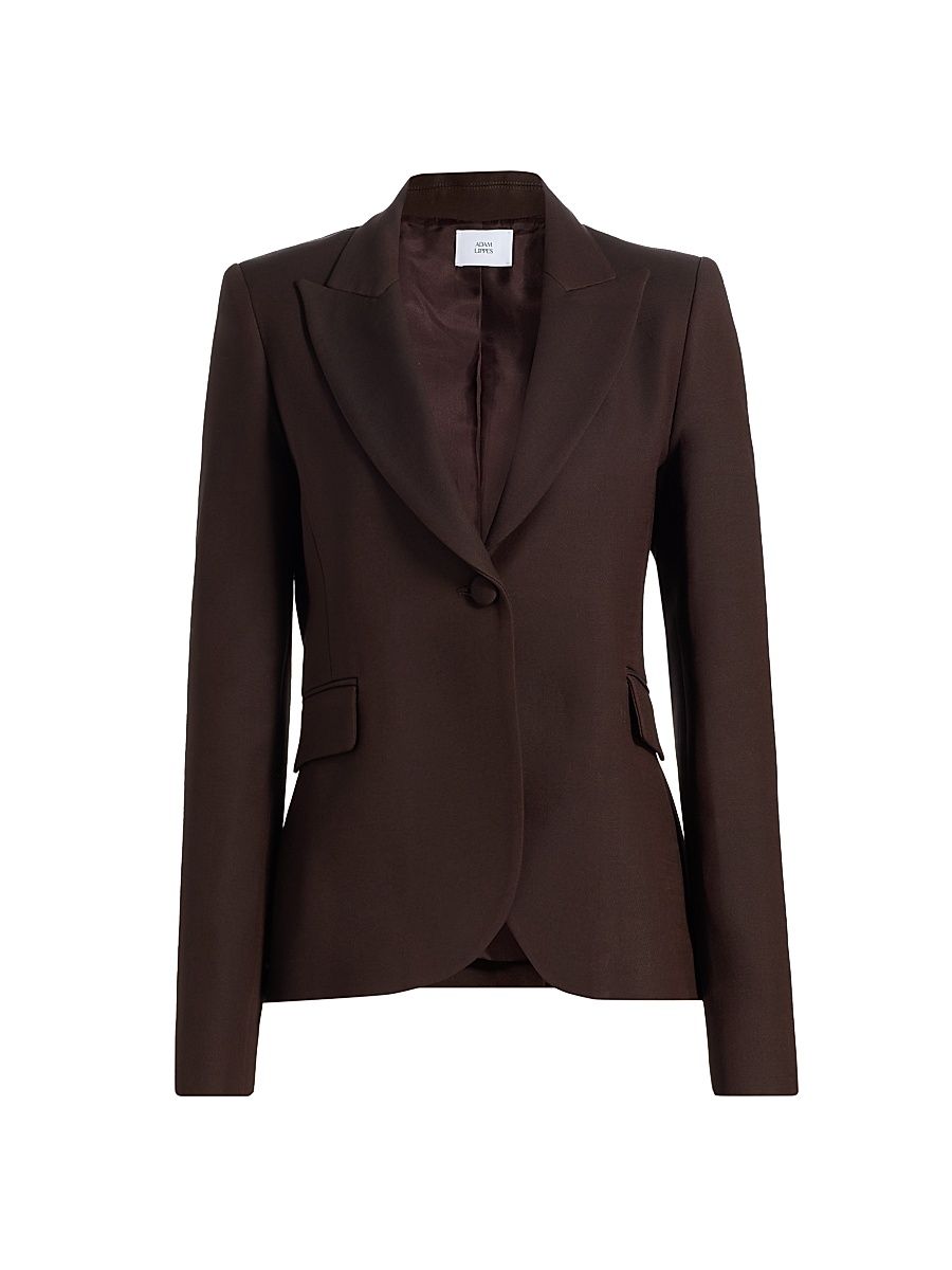 Women's Logan Wool-Silk Blended Blazer - Mocha - Size 8
