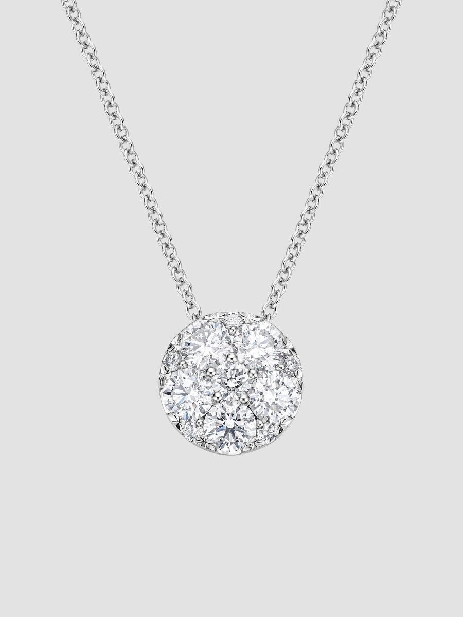 Women's Harmony 18K White Gold & 0.96-1.08 TCW Diamond Cluster Pendant Necklace - White Gold