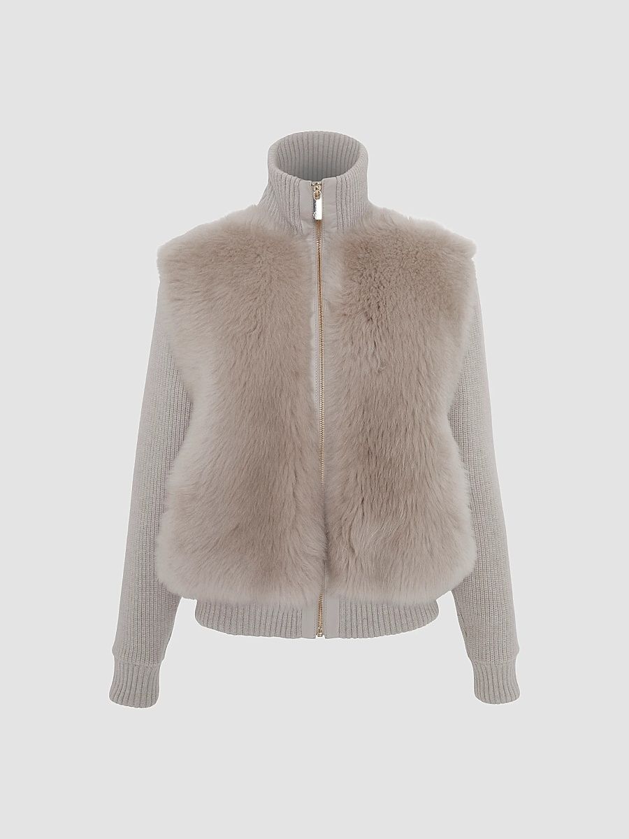 Gorski Women's Wool Blend Quilted Down Coat - Beige - Size Large