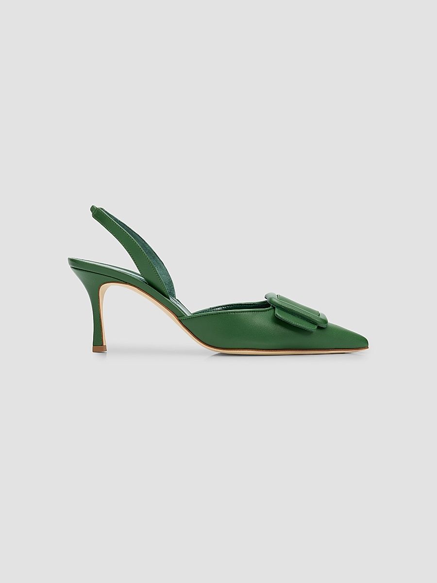 Women's Maysli 70MM Slingback Pumps - Dark Green - Size 7.5