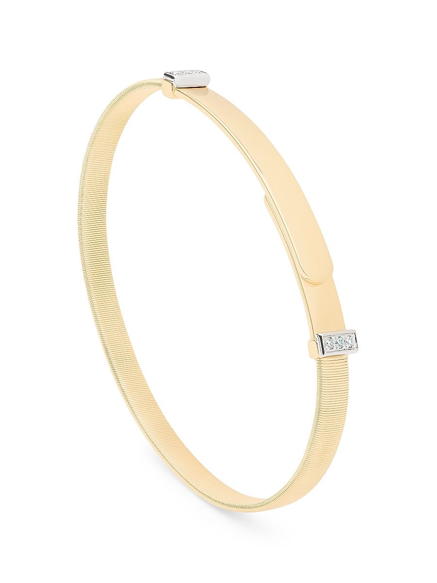 Women's Masai Two-Tone 18K Gold & 0.06 TCW Diamond Thin Coil Bangle - Yellow Gold