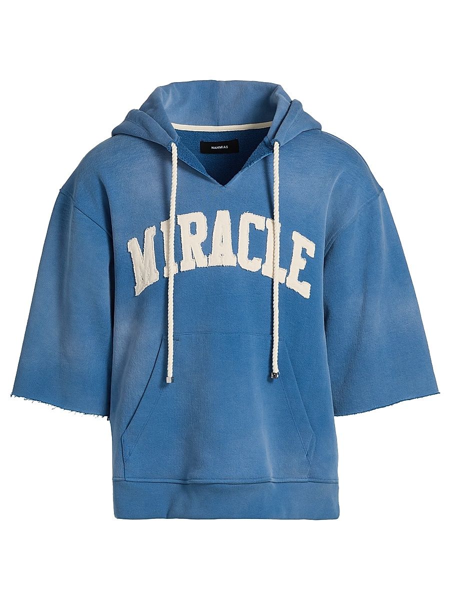 Men's Terry Miracle Cut-Off Hoodie - Worn Blue - Size XXL