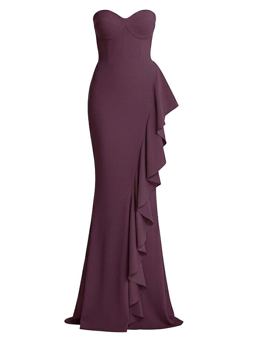 Women's Paris Ruffle Gown - Midnight Plum - Size XXL