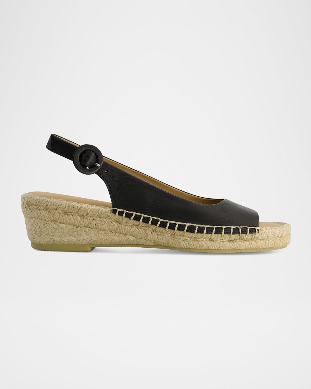 Melila Leather Slingback Wedge Espadrilles