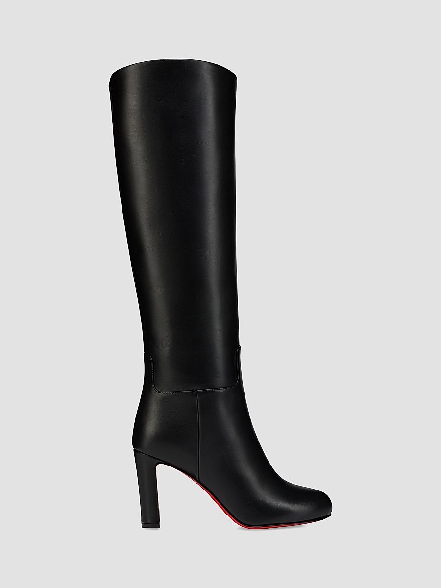 Christian Louboutin Women's Loo Botta Leather Boots - Black - Size 12