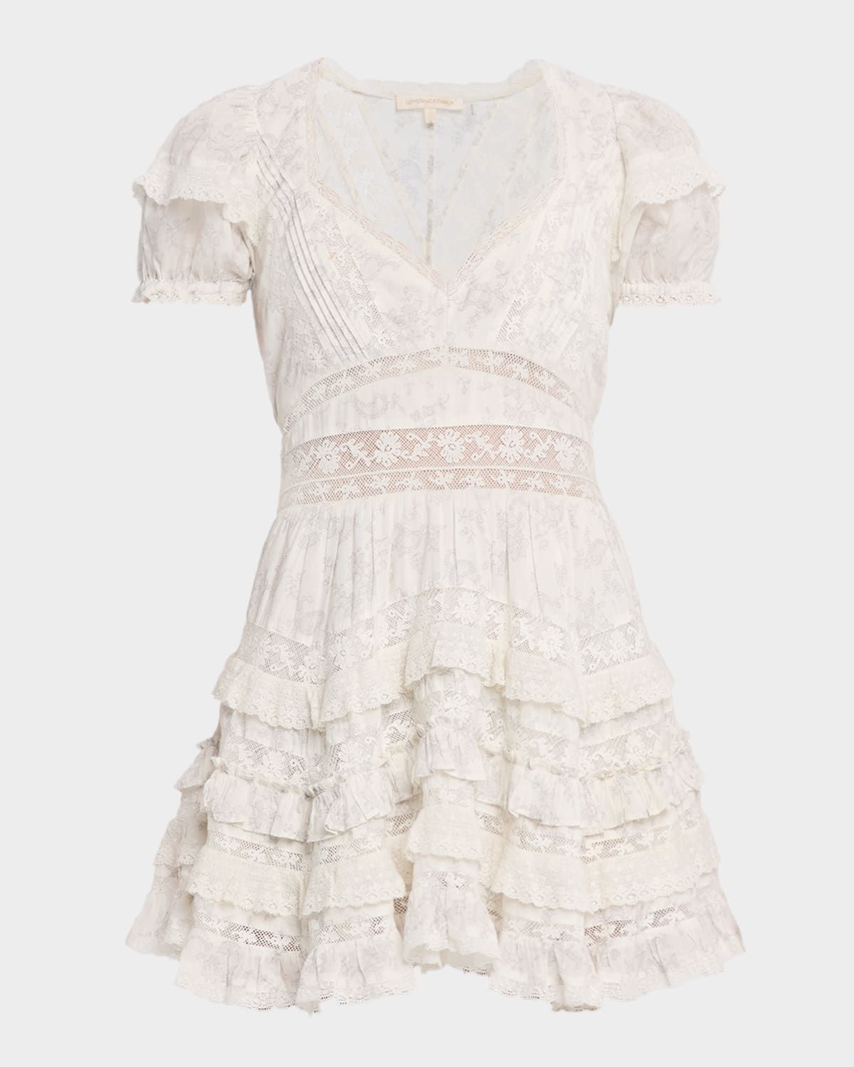 Nivara Lace Ruffle Mini Dress