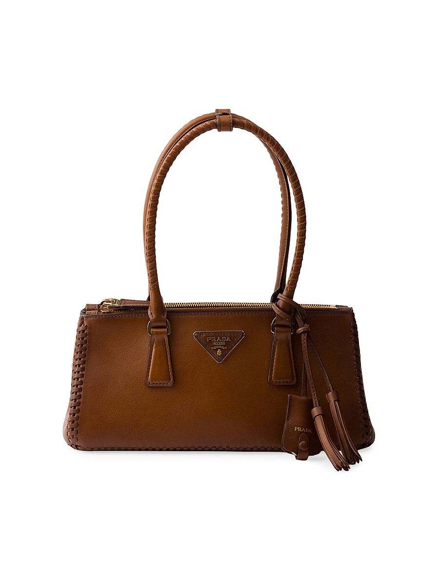 Women's Galleria Top Handle Leather Bag - Brown