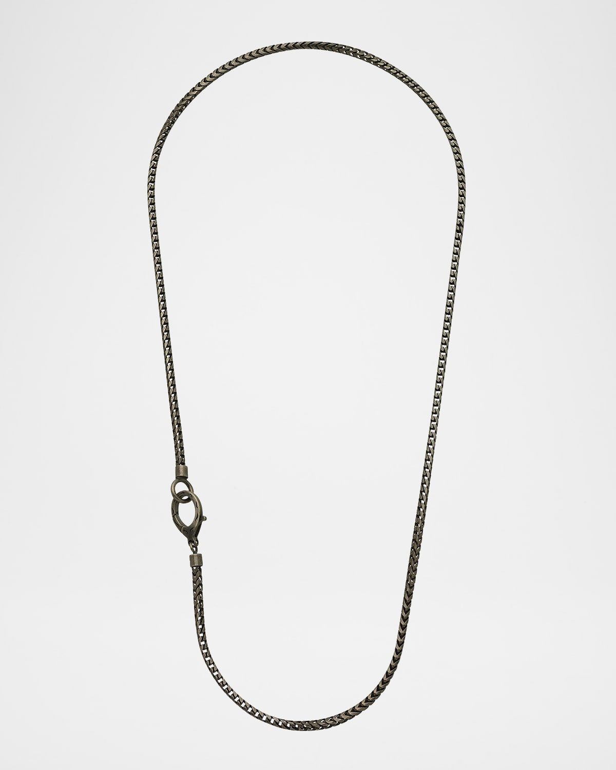Men & apos;s Mesh Oxidized Silver Necklace, 24"L