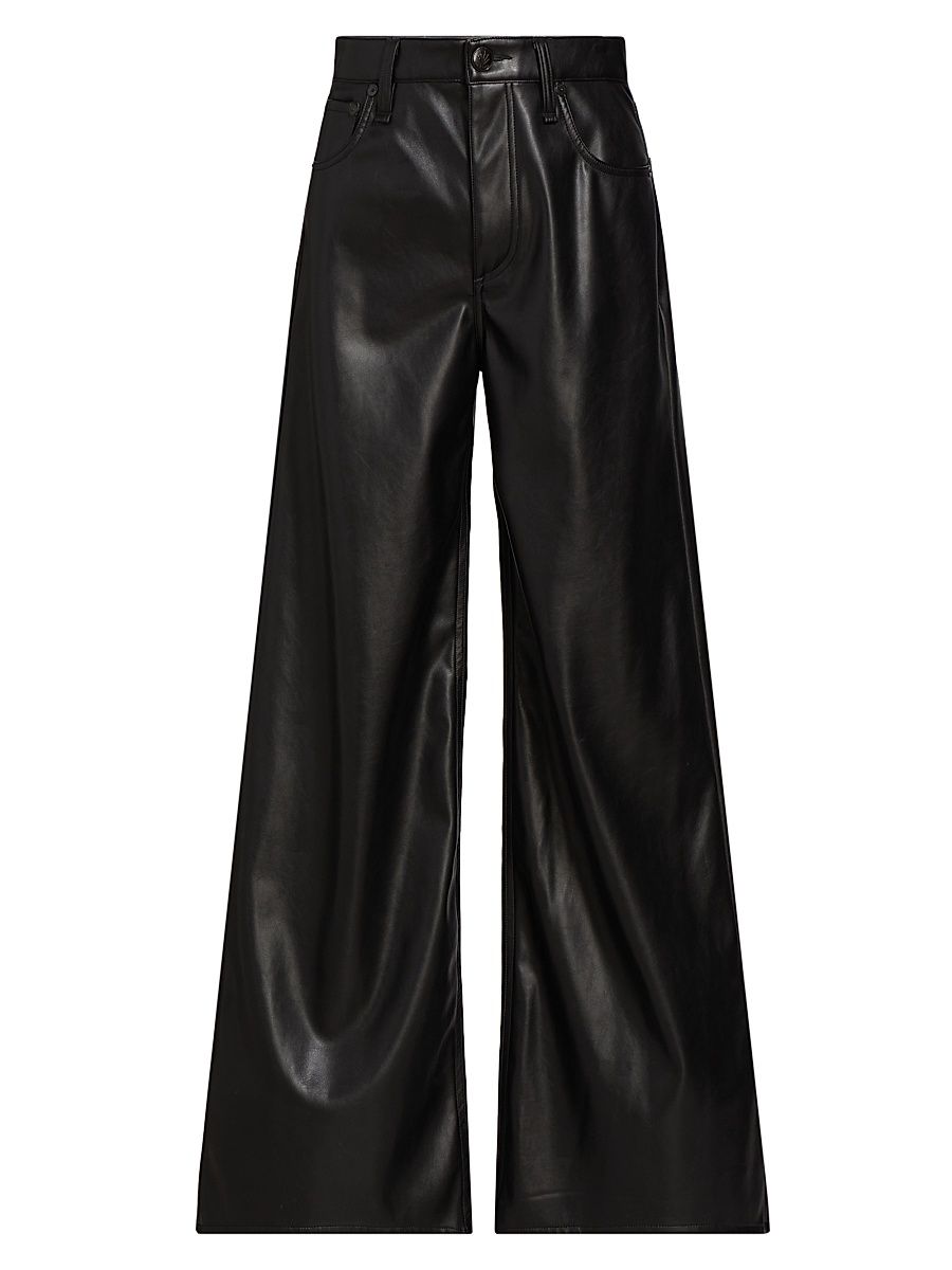 Women's Sofie Faux Leather Crop Pants - Black - Size 30