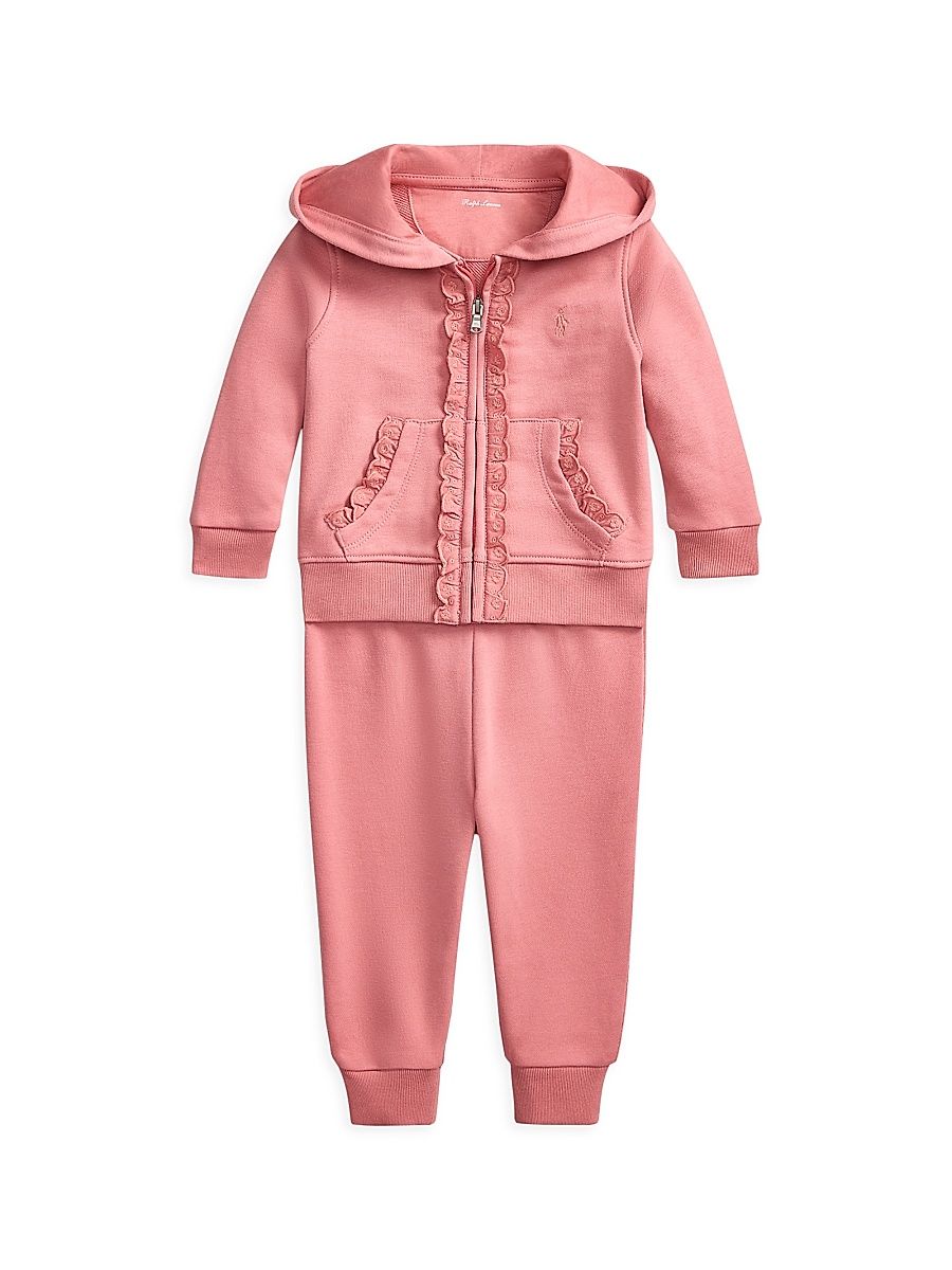 Baby Girl's Easy French Terry Hoodie & Sweatpants Set - Desert Rose - Size 6 Months