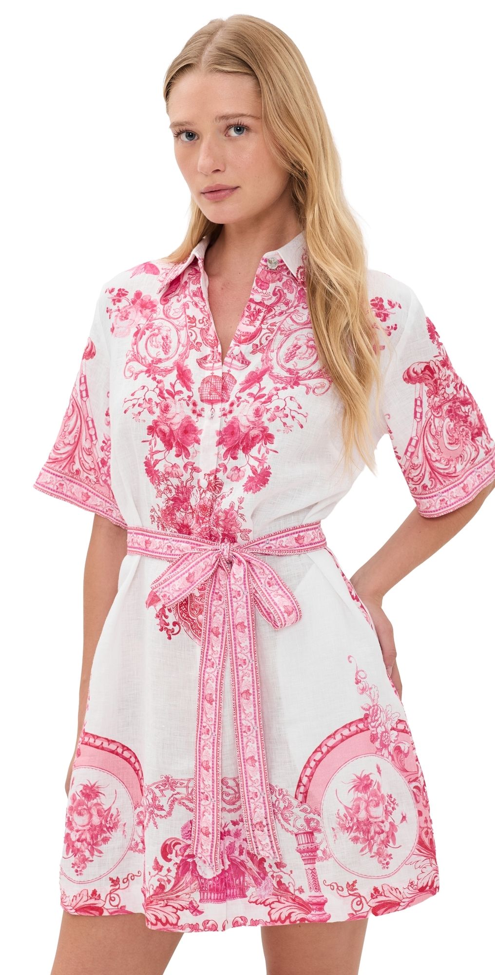 Camilla Short Linen Shirt Dress Livin La Vida Rosa XXL