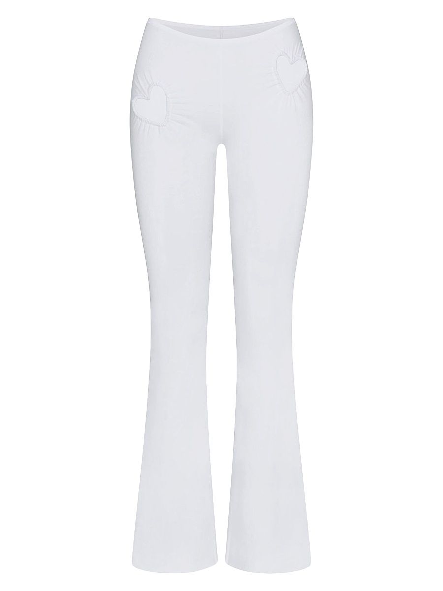 Women's Cotton Jersey Heart Leggings - Snow - Size XS