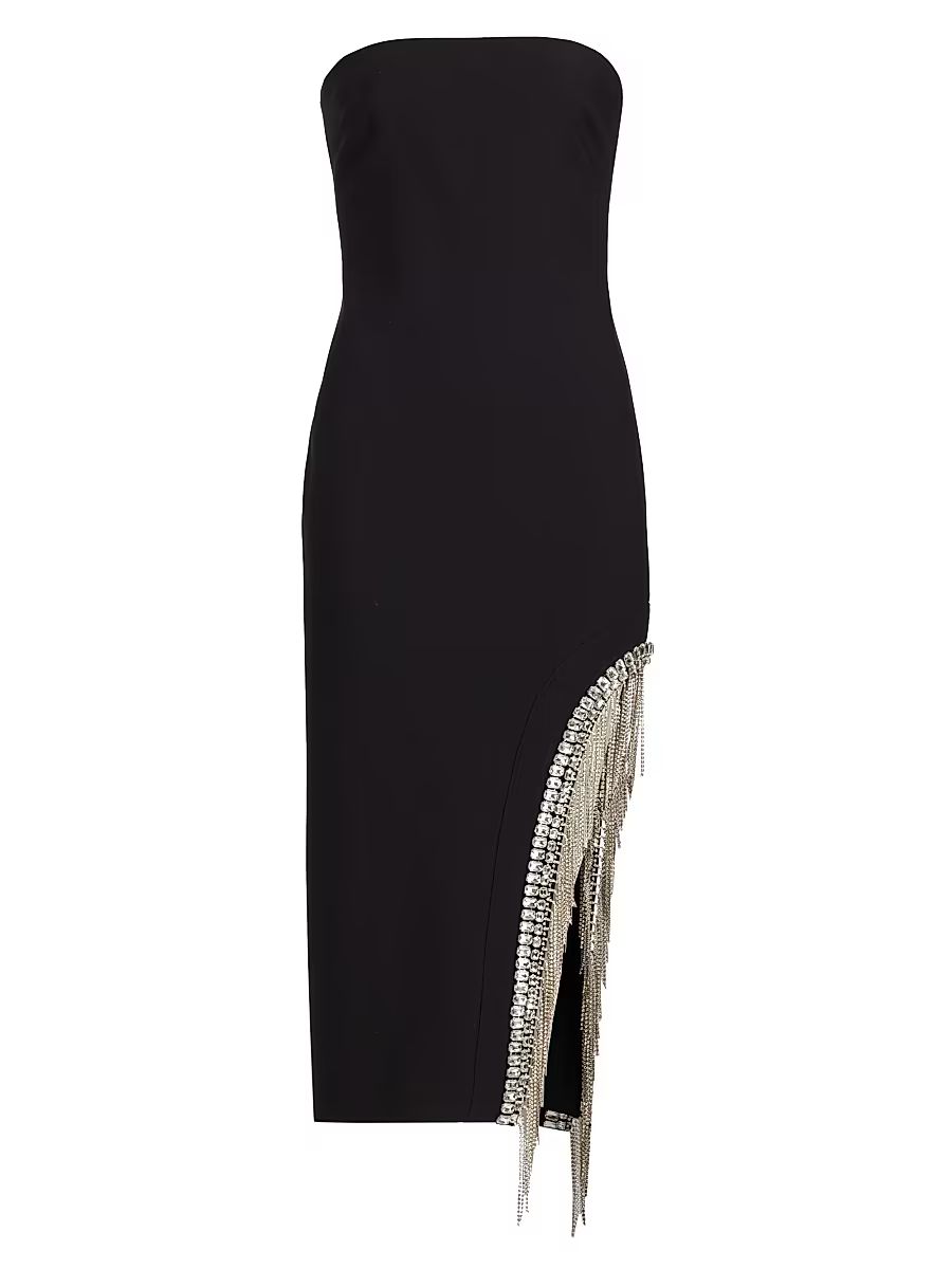 Women's Sammy Fringed Rhinestone Dress - Black - Size 4