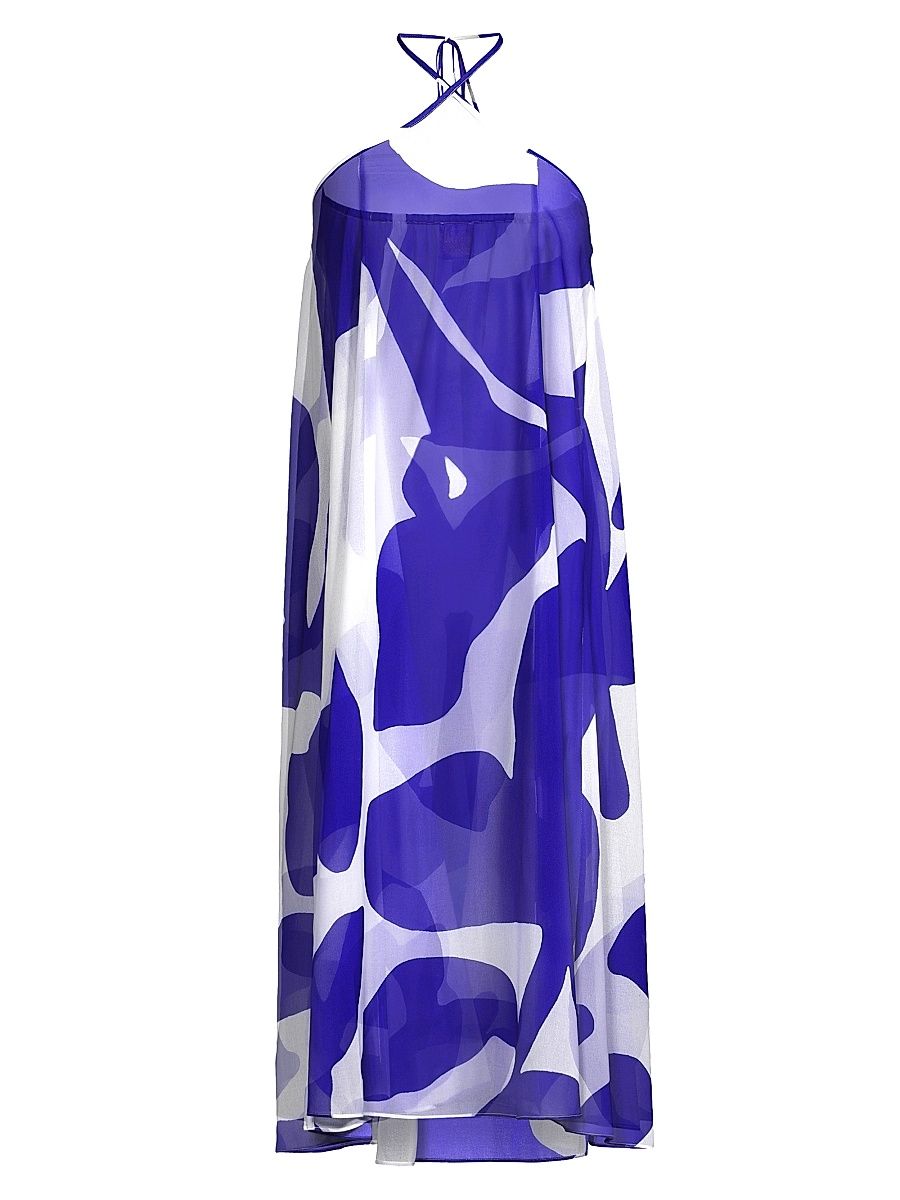 Women's Grand Foliage Convertible Cover-Up Dress - Navy White - Size Medium