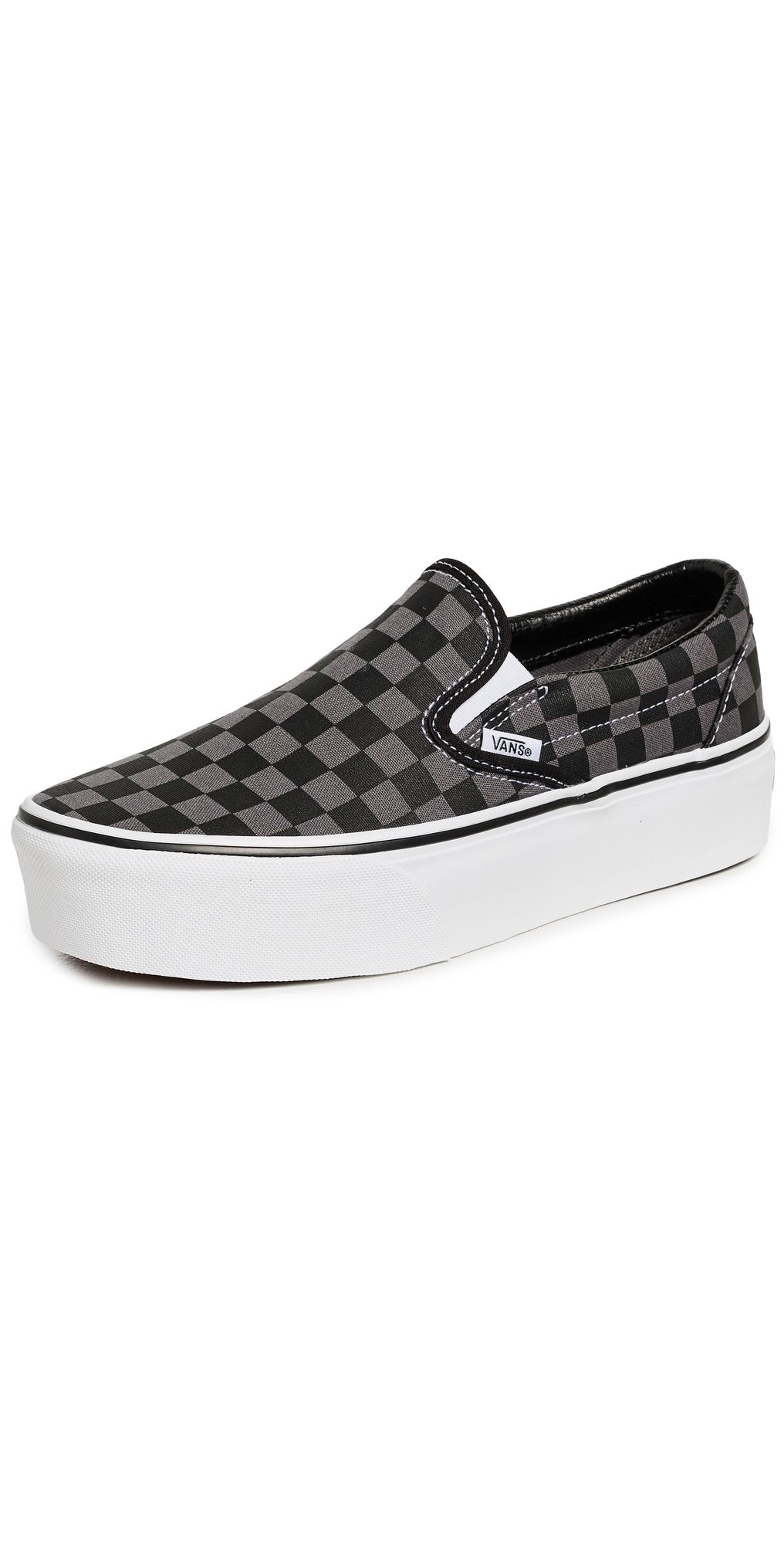 Vans Classic Slip On Stackform Sneakers Checkerboard Black/Pewter M 3.5/ W 5
