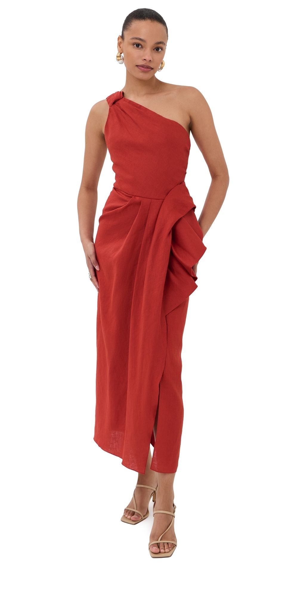 Johanna Ortiz Salsero Midi Dress Red 2