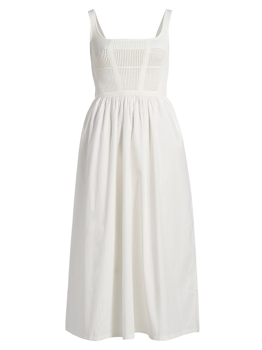 Women's Kori Mix-Media Midi-Dress - Ivory - Size 14