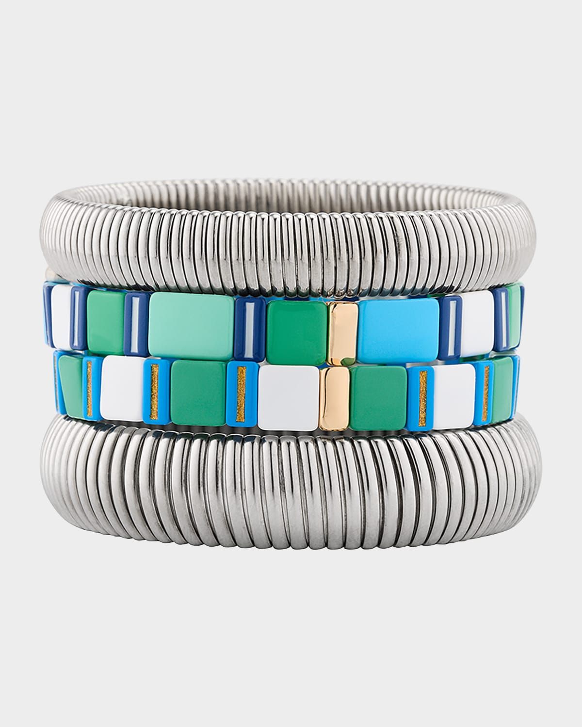 The Mykonos Stack Cobra Bracelets, Set of 4