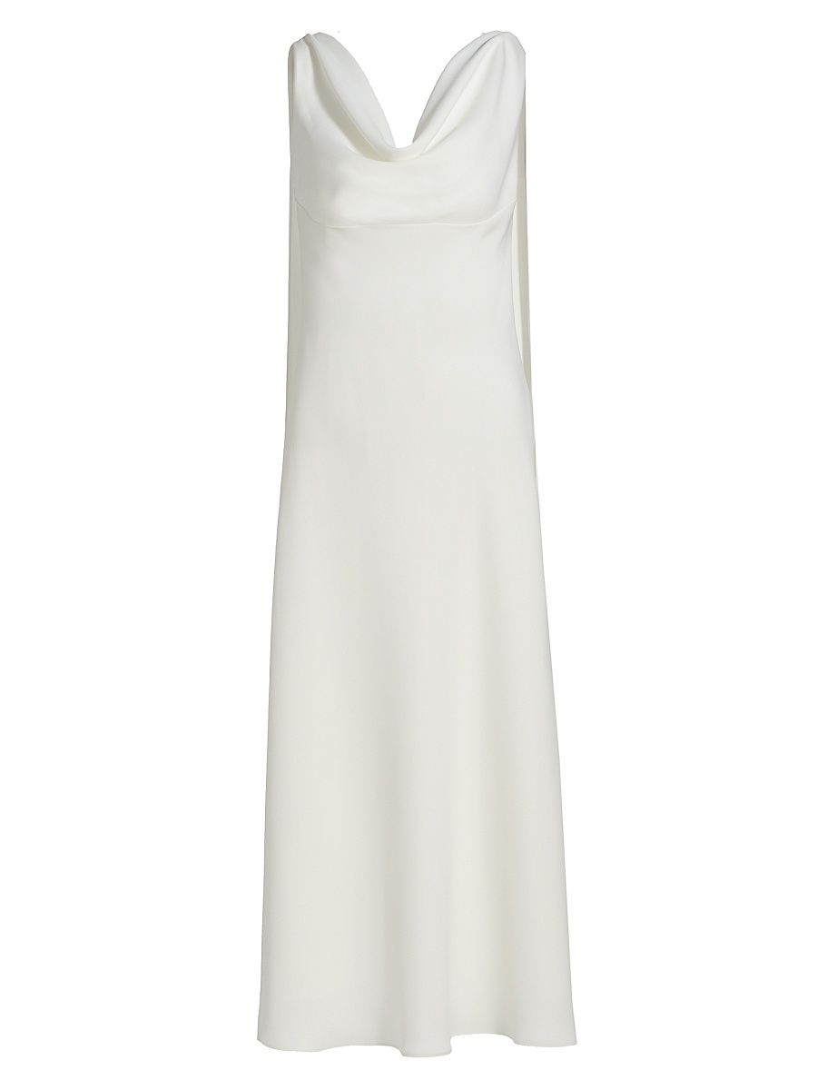 Women's Draped Cowlneck Midi-Dress - Ivory - Size 16