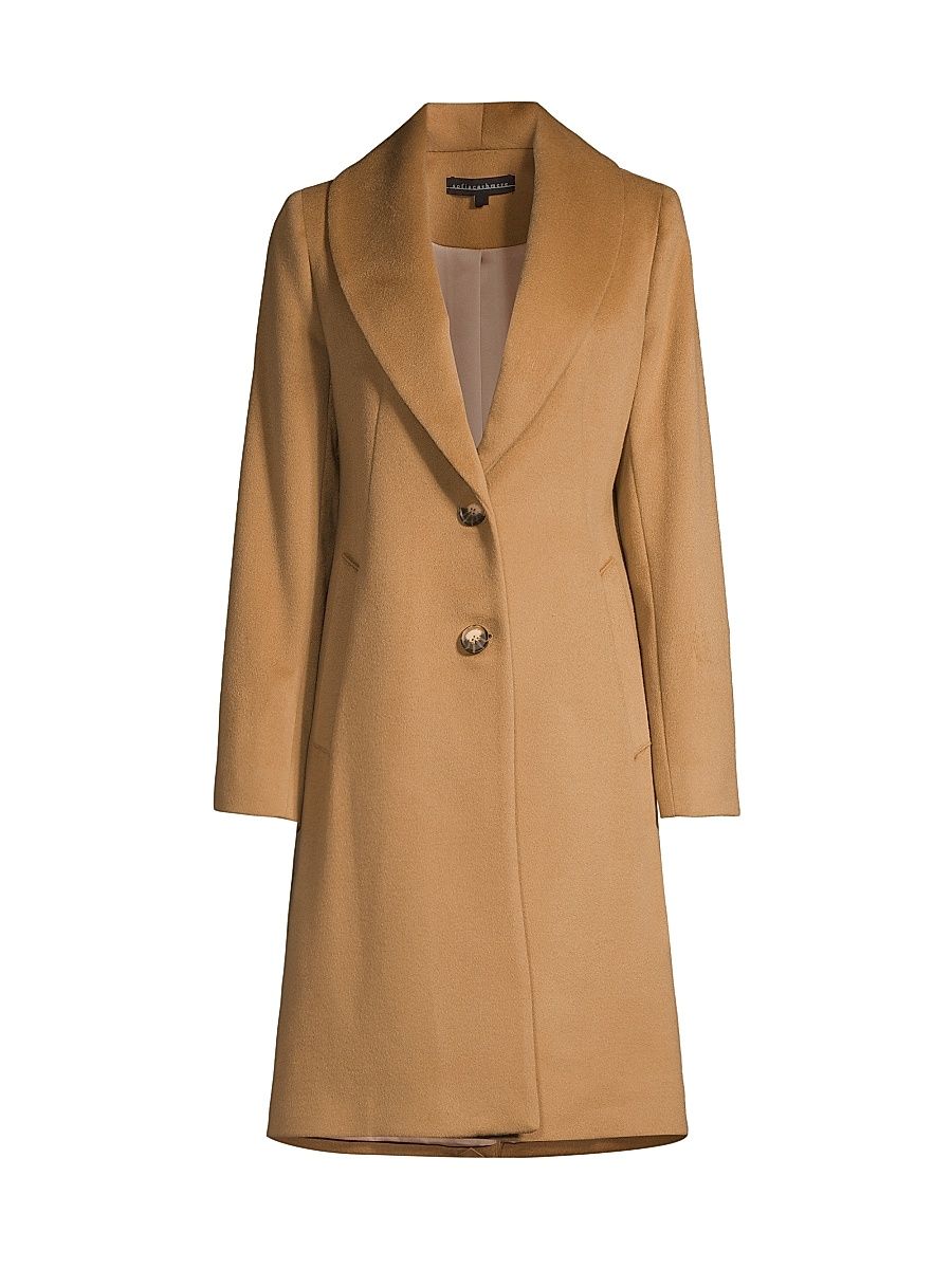 Women's Wool-Blend Coat - Camel - Size 8