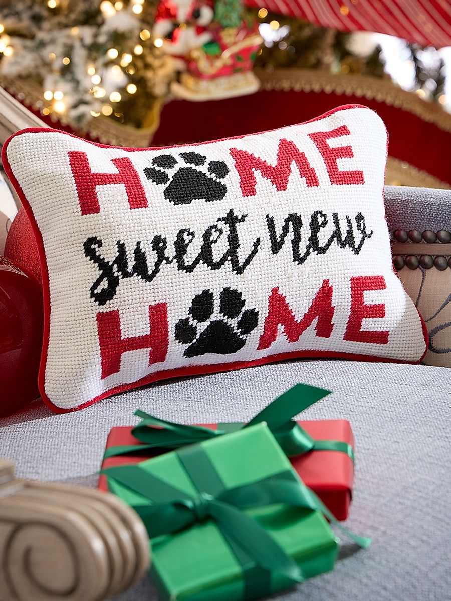 Home Sweet New Home Needlepoint Pillow