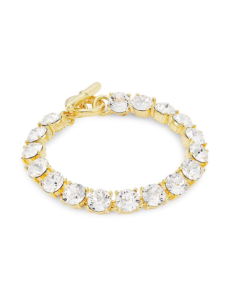 Women's 22K-Gold-Plated & Crystal Toggle Bracelet - Gold Crystal