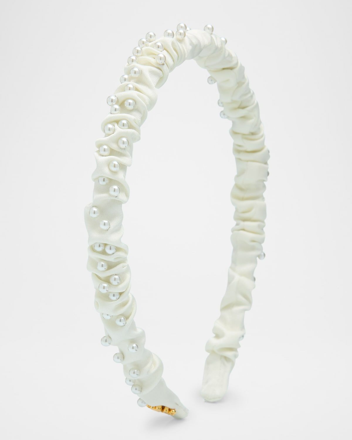Jessie Pearly Ruched Satin Headband