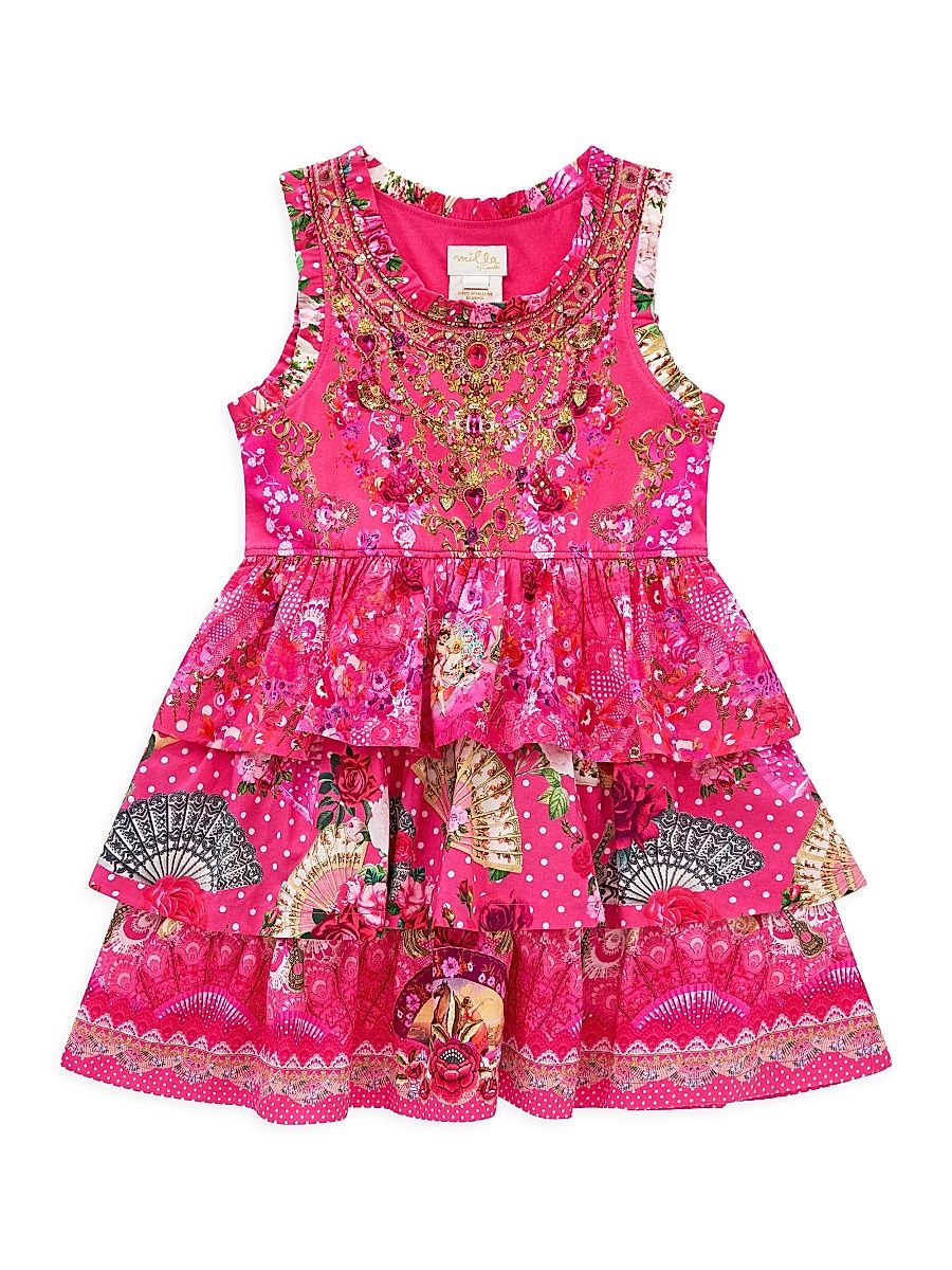 Little Girl's & Girl's Tank Tiered Minidress - Rose - Size 4