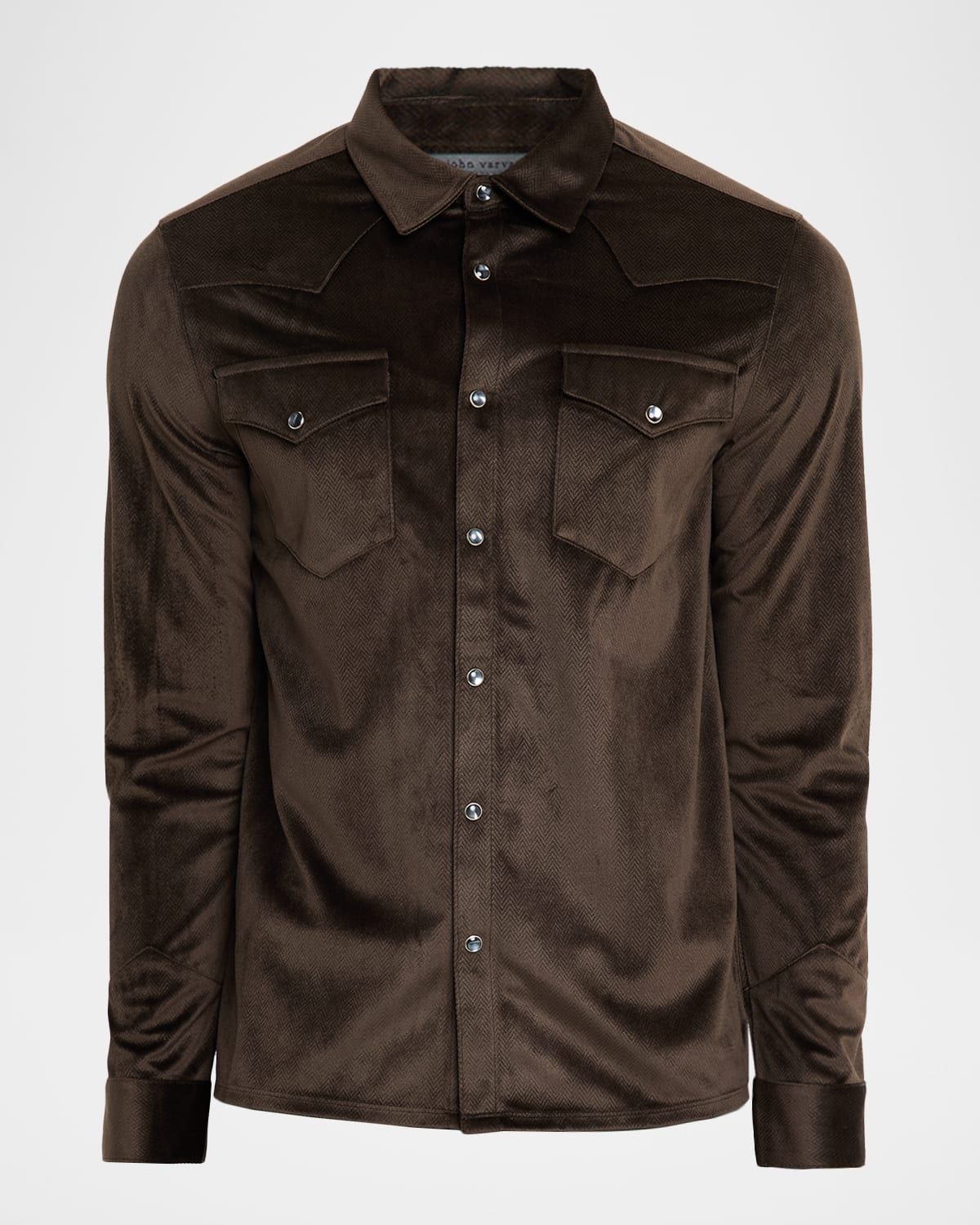 Men & apos;s Andres Herringbone Snap-Front Western Shirt