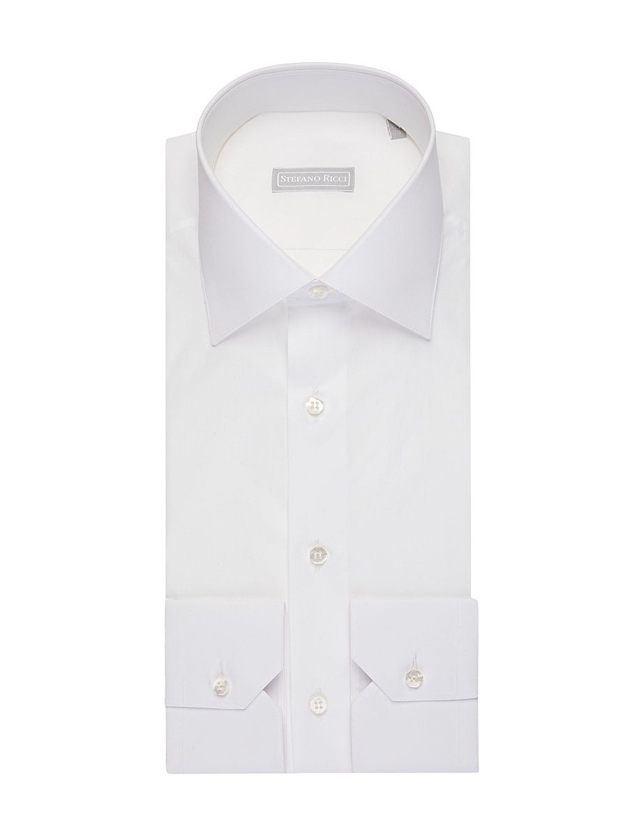 Men's Handmade Cotton Dress Shirt - White - Size 18.5