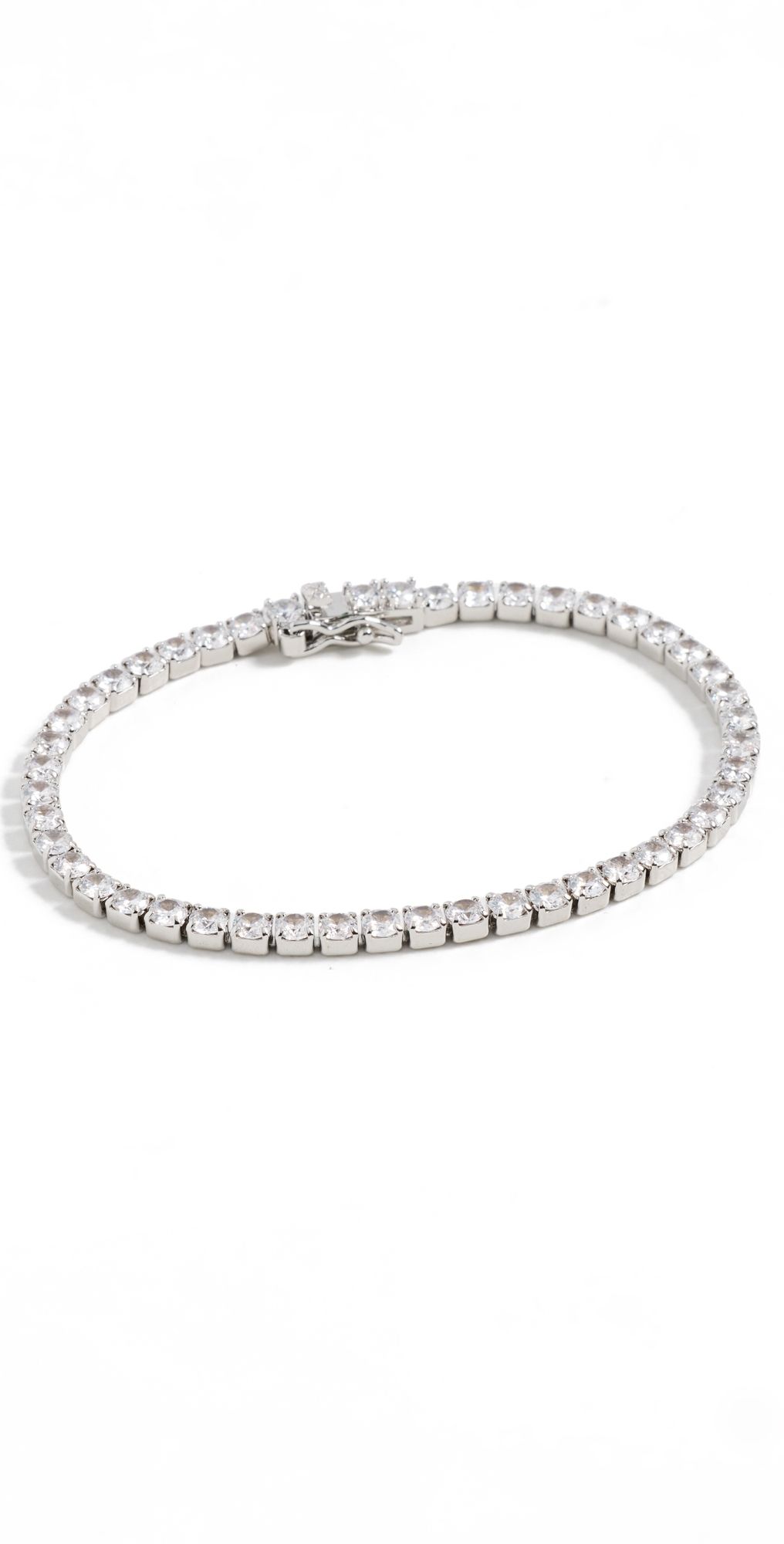 SHASHI Medium Tennis Bracelet Silver One Size