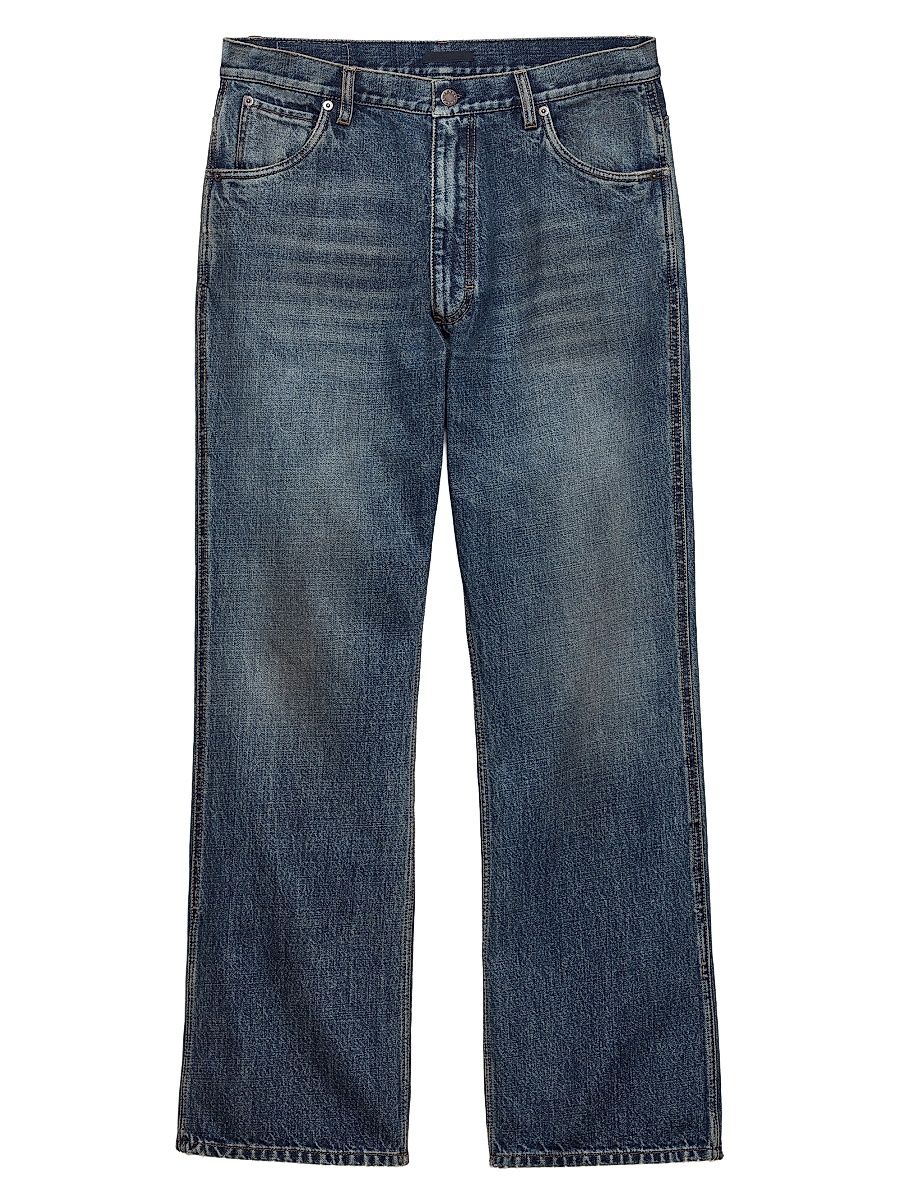 Men's Five-Pocket Denim Jeans - Blue - Size 36