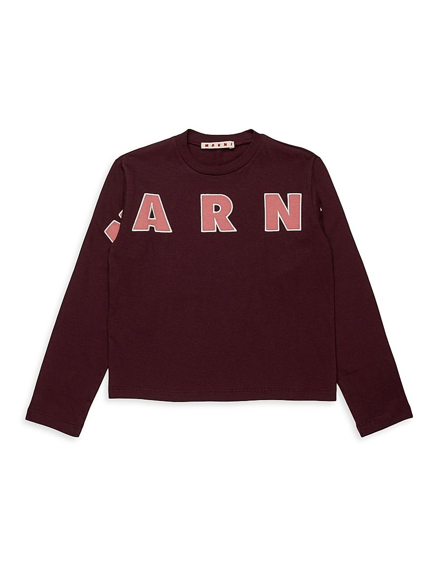 Little Girl's & Girl's Logo Long-Sleeve T-Shirt - Berry Red - Size 14