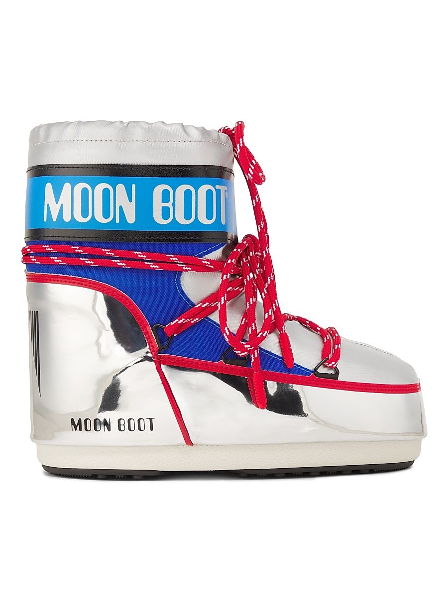 Men's MB Icon Metallic Logo Boots - Silver Blue Red - Size 9