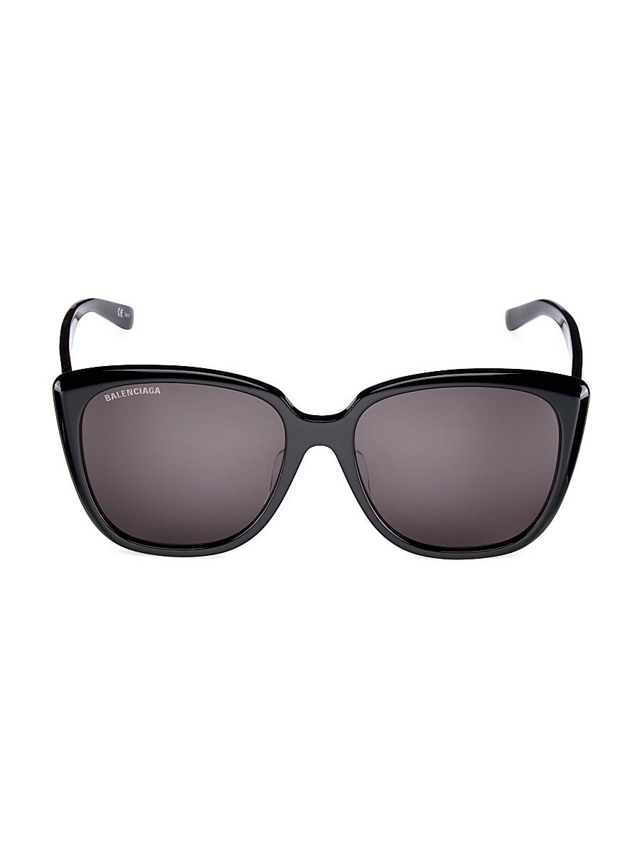 Women's Tip 57MM Square Sunglasses - Shiny Black