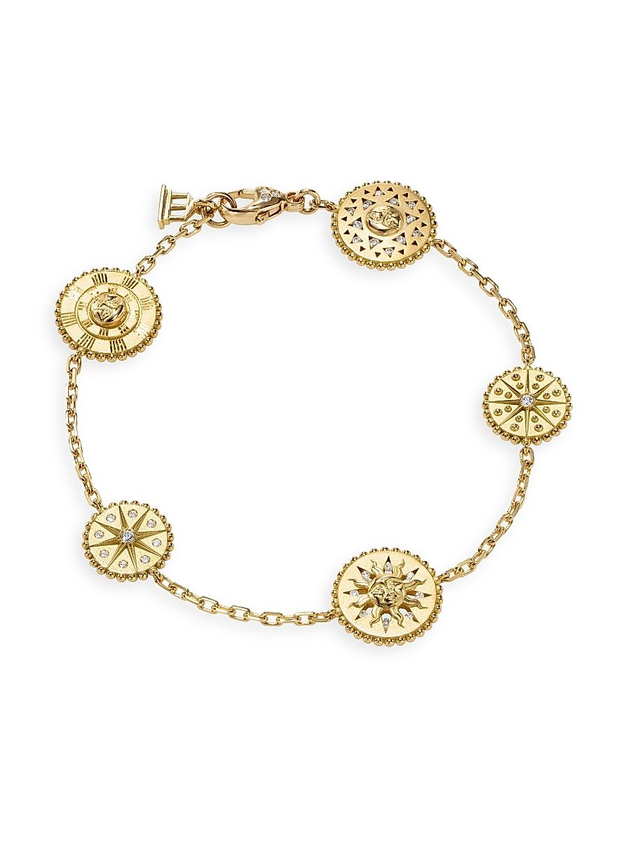 Women's Celestial Orbit 18K Yellow Gold & 0.35 TCW Diamond Station Bracelet - Yellow Gold