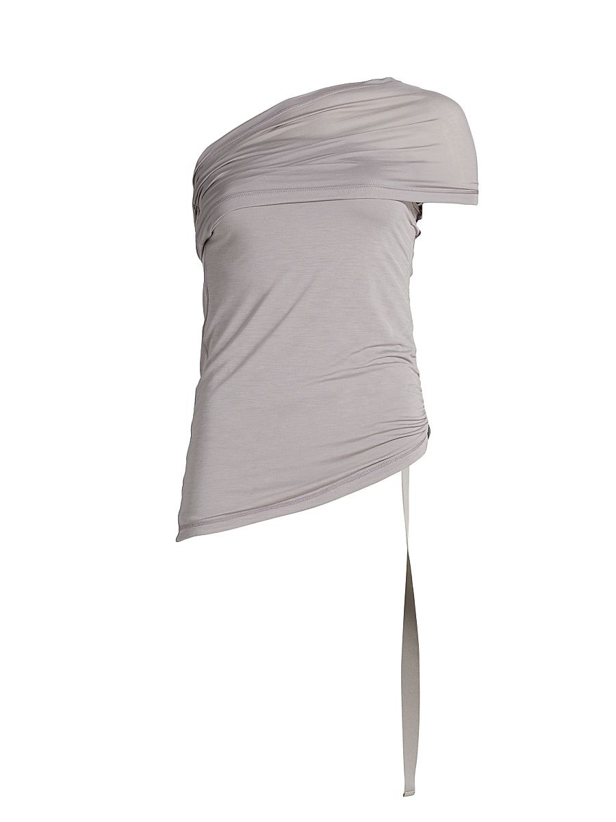 Women's Protection Asymmetric Ruched Top - Grey Lavender - Size Medium