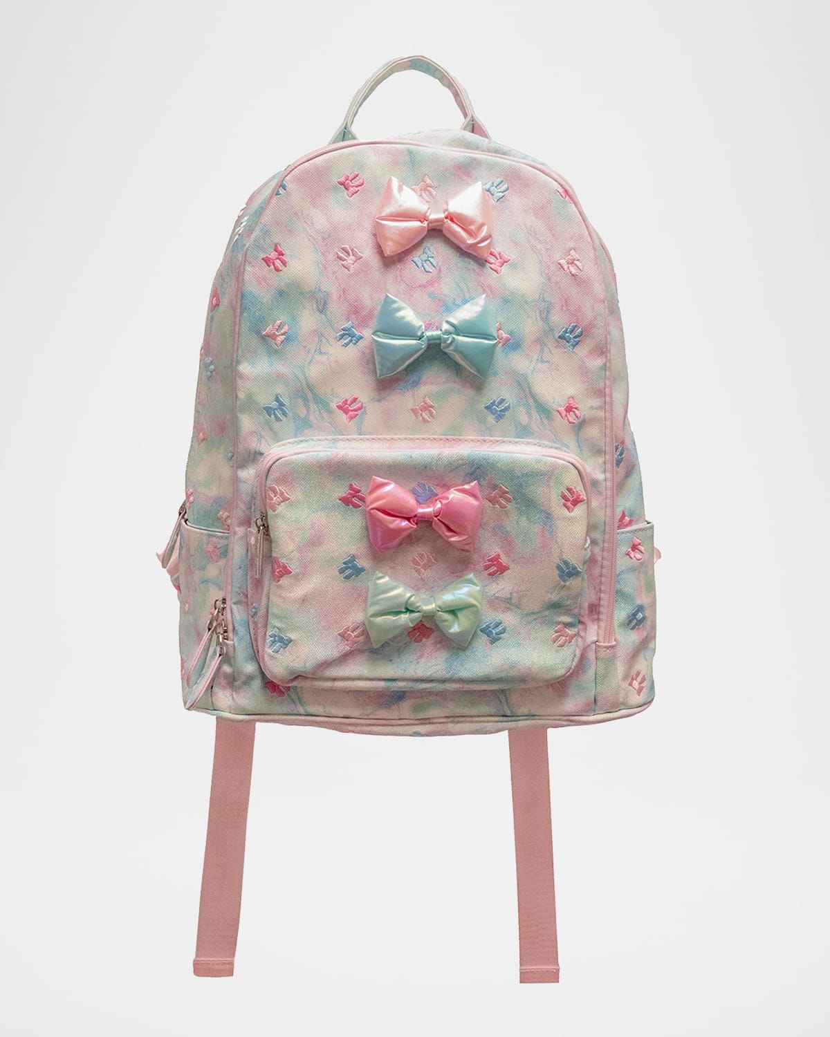 Kid & apos;s Embroidered Bow Pastel Tie-Dye Backpack