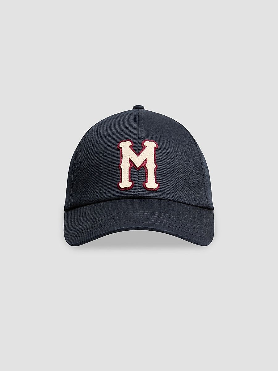 Men's Baseball Hat in Cotton Gabardine - Navy Blue