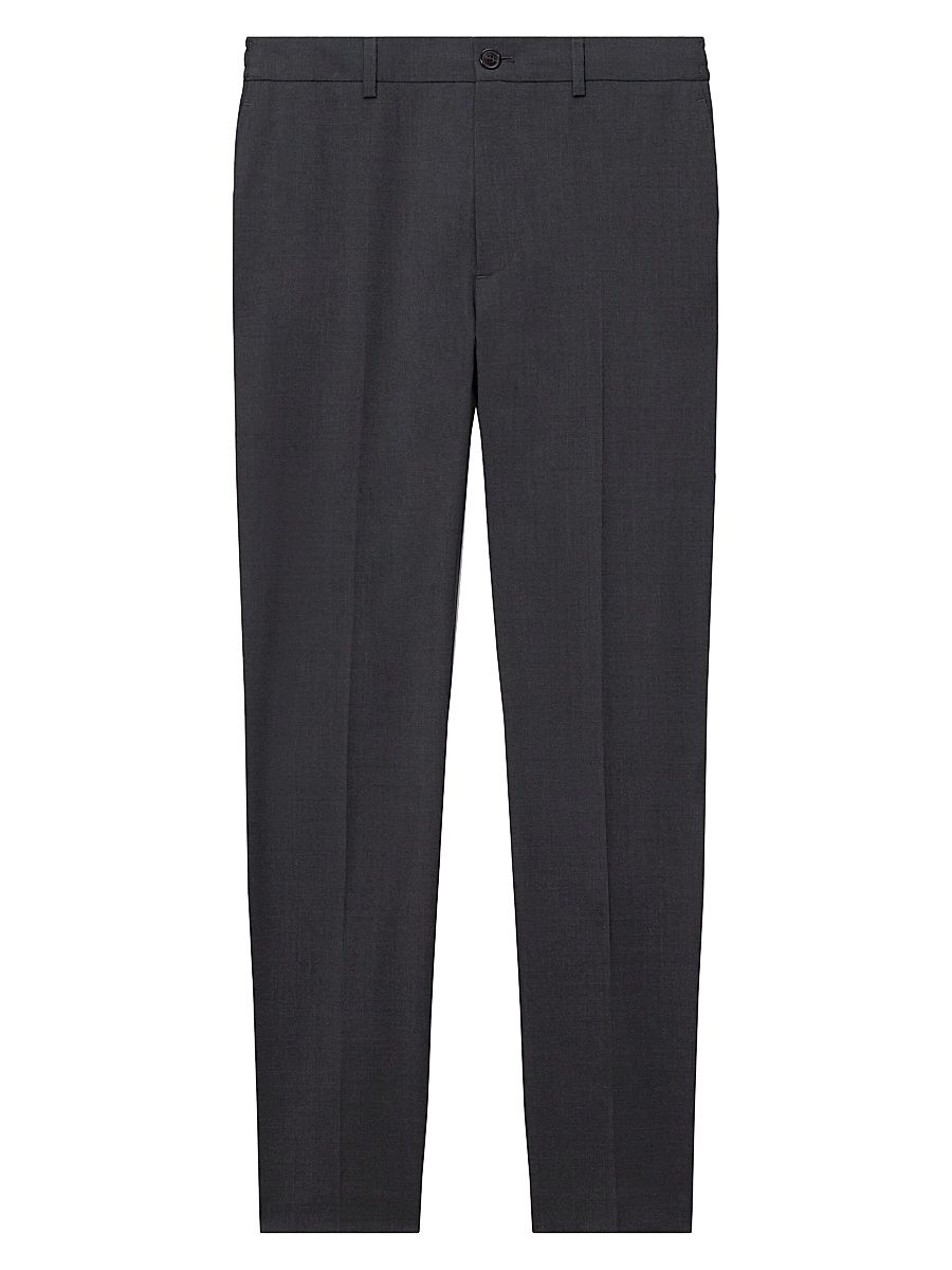 Men's Curtis Wool-Blend Trousers - Charcoal Melange - Size 38
