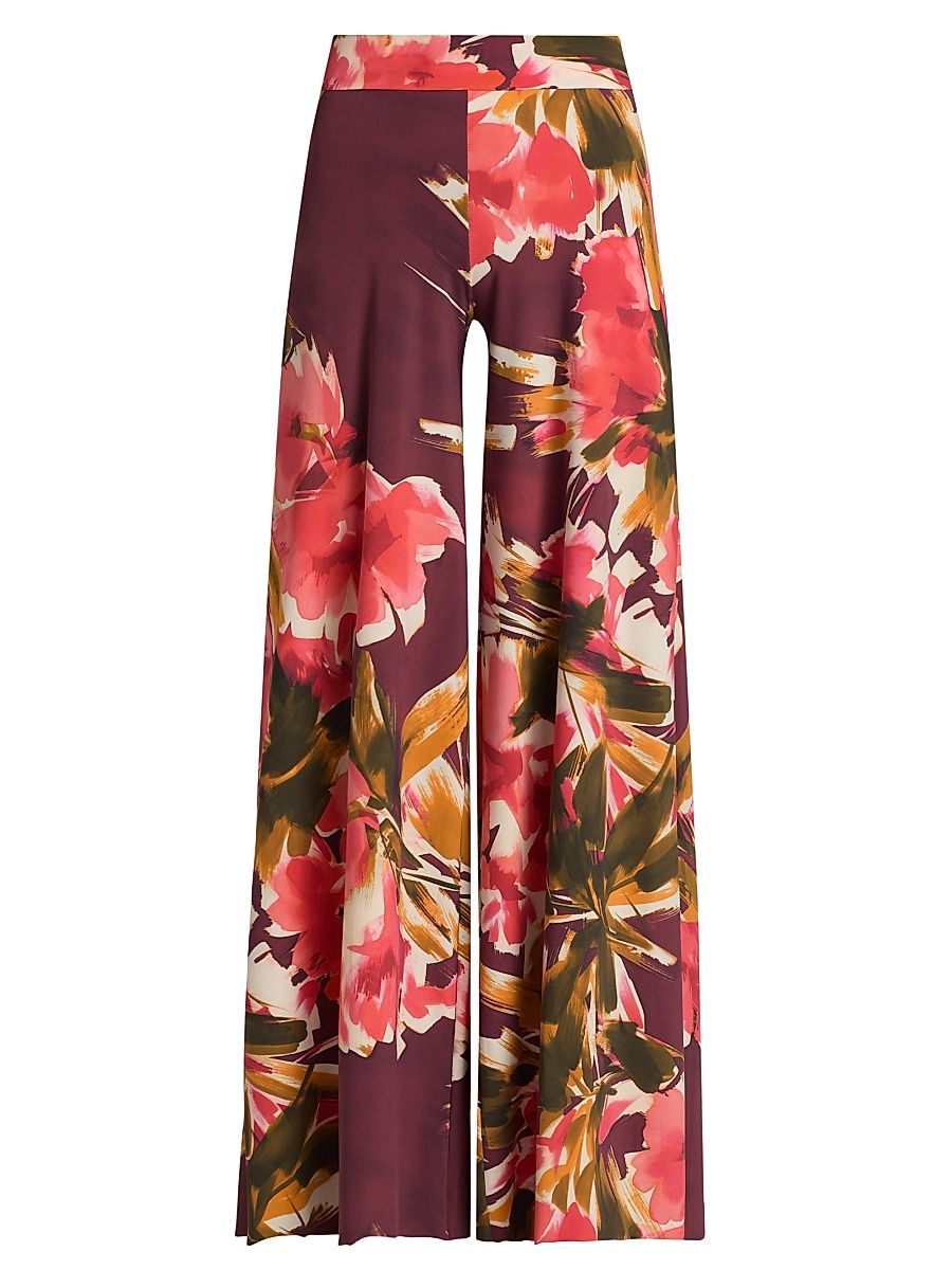Women's Skyla Floral Wide-Leg Pants - Raquel - Size 8