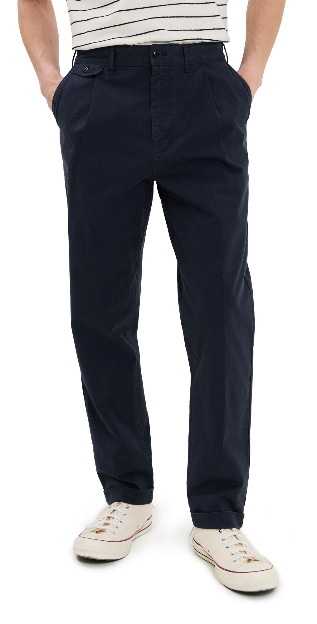 Alex Mill Standard Pleated Chinos Dark Navy 36